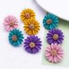 Korean Style Cute Metal Flower Stud Earrings For Women Girl Fashion Sweet Earring Femme Brinco Summer Jewelry Party Gifts