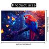 Vibrant Parrot Butterfly Jungle Night Tapestry Fantasy Wildlife Art Exotic Bird Lovers Home Decor Magical Forest Theme