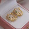 South Korea New Design Fashion Jewelry 16K Gold Plated Animal Leopard Earrings Elegant Women's Daily Work Accessories