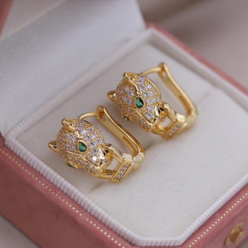 South Korea New Design Fashion Jewelry 16K Gold Plated Animal Leopard Earrings Elegant Women's Daily Work Accessories