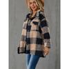 YYFS Женская мода, повседневные клетчатые принты, осенне-зимние куртки и пальто-поло с длинными рукавами и воротником