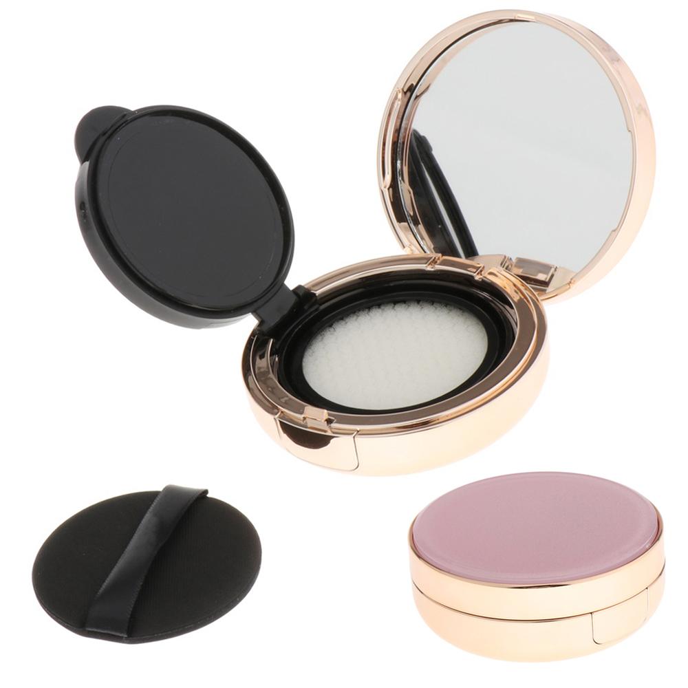 Pink Travel Kit Makeup Case With Mirror Air Cushion Puff Box Cosmetic Container BB Cream Container