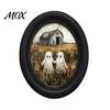 Halloween Ghost Wall Art Art, Cute Table Sign, Vintage Oval Framed Adhesive Backed Decor Picture, Decorative for Mantel Living Room Bedroom Style