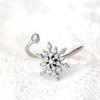 Кольцо со снежинкой и кристаллом, регулируемые открытые кольца, модные украшения Эльзы для женщин, свадебный, рождественский подарок