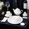 Huihuang Pure White Gold Rim Tableware Set