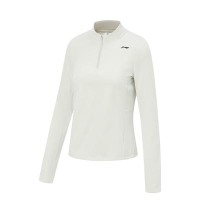 Li Ning Серия Фитнес Пуловер с высоким воротником, логотипом и надписью, с длинным рукавом, женский топ ATLV368-2