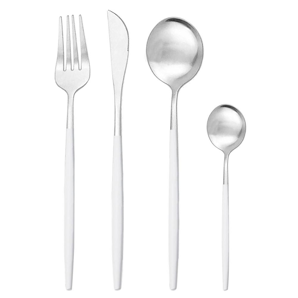 Gold Matte Cutlery 32Pcs/ Stainless Steel Dinnerware Set Cutlery Dinner Tableware Western Fork Set Dropshipping Silverware Set