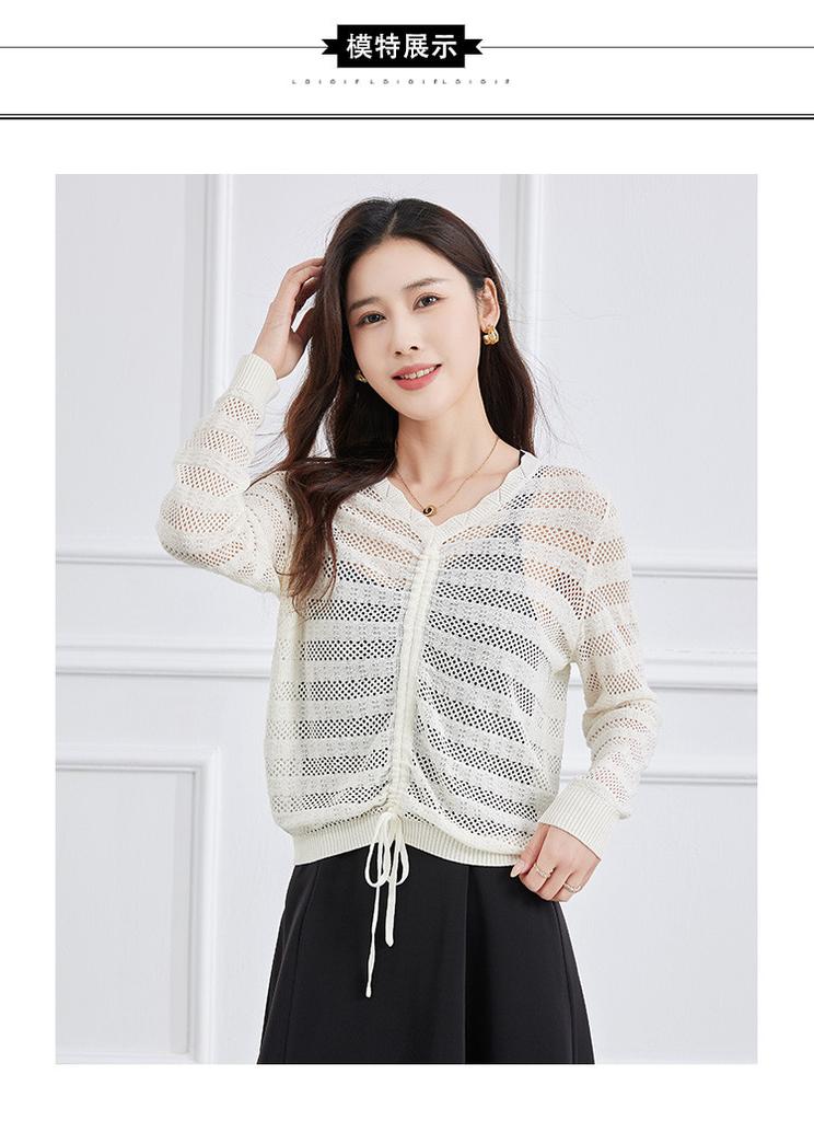 Hollow knit sweater for spring fashion, age reduction, casual, versatile women's top