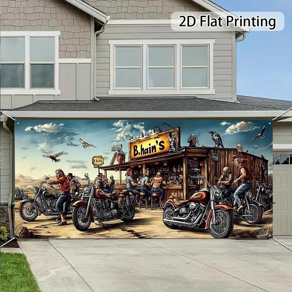 A single-panel banner for motorcycle riding gatherings, made of flat 2D polyester, suitable for all seasons.XY