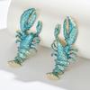 Metal Lobster Earrings Large Size Animal Drop Earrings Charm Crayfish Pendant Earrings  Casual