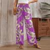 Women's Printed Wide Leg Pants With Pockets High Waist Drawstring Loose Casual Pants