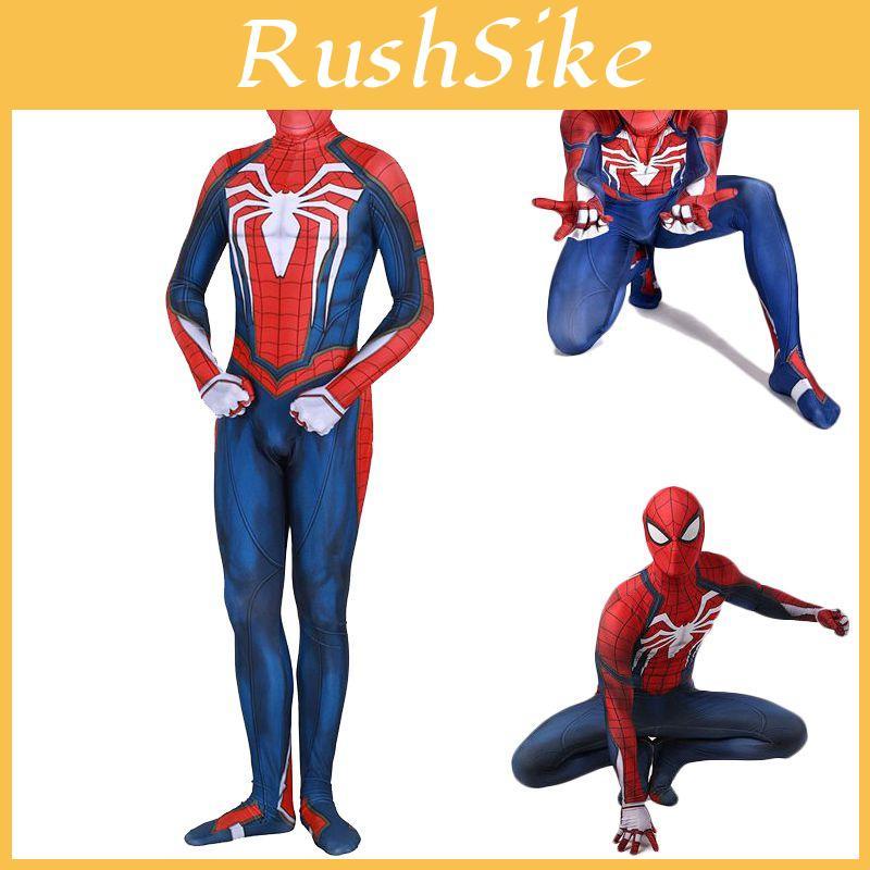 Костюм для косплея Человека-паука от Insomniac для PS4, 3D-принт, взрослый детский костюм Спайди зентай с изысканным исполнением и дышащим материалом лайкра