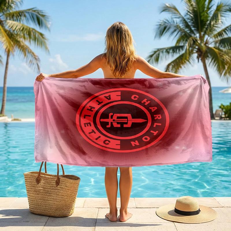 Charlton Athletic FC print Quick Dry Beach Towel Microfiber Absorbent Portable Travel Swimming Towel