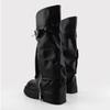 Black Thick-soled Pocket Trouser Boots Women's Winter 2025 New Fried Street V-mouth Fashion Boots Women's Thin Knight Boots