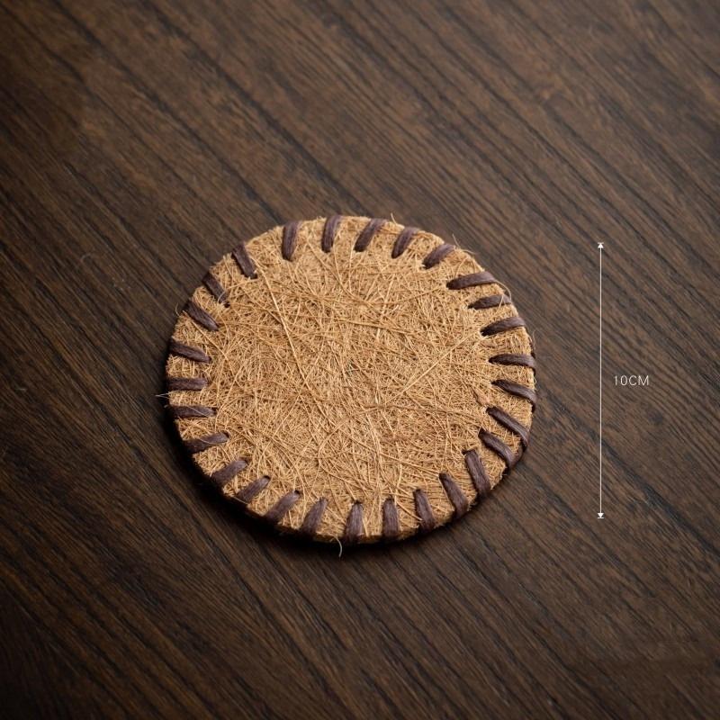 8/10/13/16см Подставка под чайник из щетины, Круглая, Коричневая, Подставка под чайник с крышкой, Подставка с защитой от ожогов, Грелка, Аксессуары для чайной церемонии
