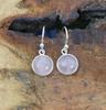 Rose Quartz Round Gemstone Handmade Women Dangle Drop Earrings Gift For Her