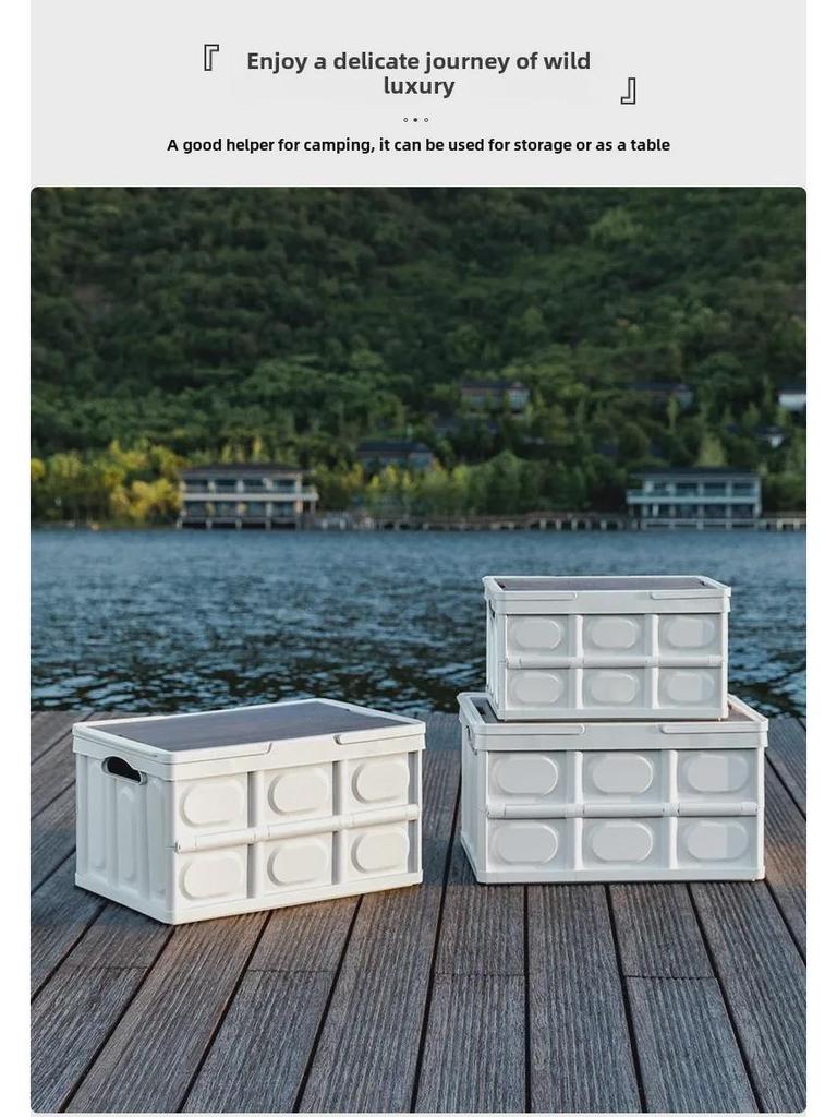 Portable Folding Storage Box for Camping, Home, and Car Trunk