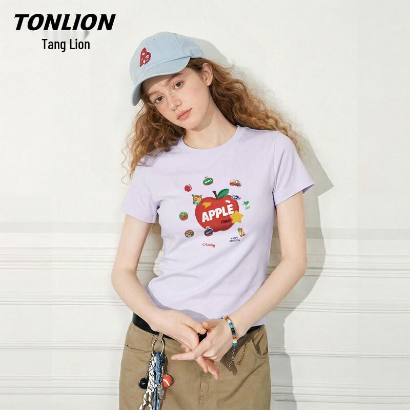 Женская приталенная футболка TonLion с коротким рукавом