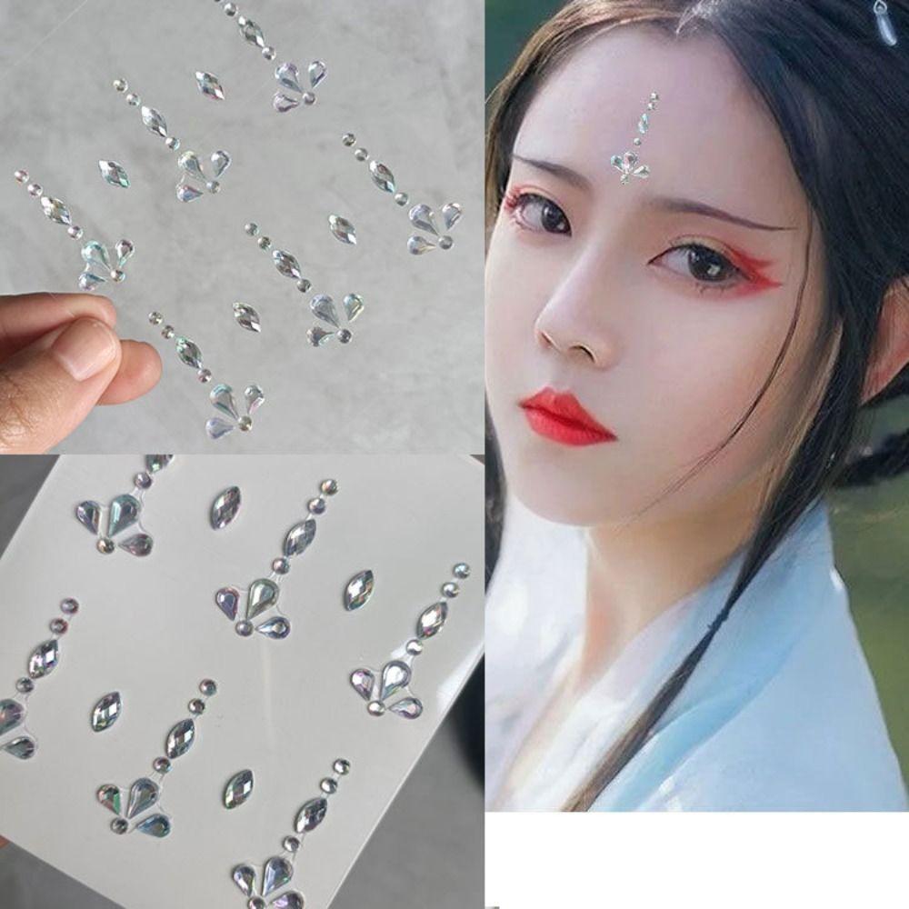 Shadow Crystal Pearls Makeup Tools Eyeliner Diamond Decals Face Tattoo Stickers Face Rhinestone Stickers Body Colored Diamonds