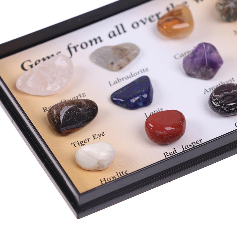 12Pcs/Box Chakra Stones Natural Stone Reiki Healing Gemstones Agate