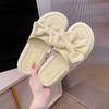С бантом Летние 2024 Слайды С открытым носком Зеленые Женские Тапочки и Женские Сандалии Обувь Мягкий Корейский стиль Нескользящие ПВХ F B Обувь W Y