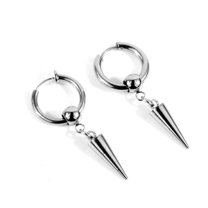 Titanium Steel Earrings Sharp Cone Trendless Ear Pierced Ear And Earrings