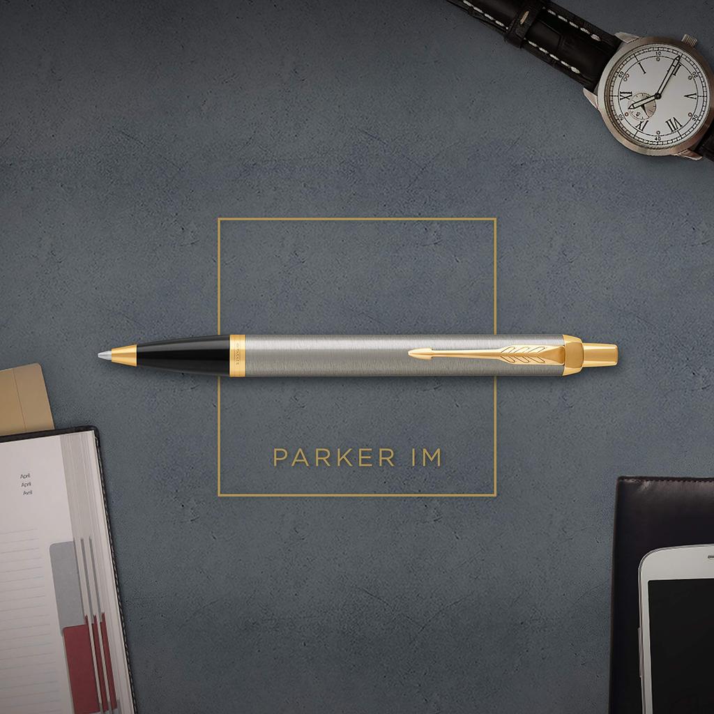 Parker Ballpoint Pen IM Brushed Metal GT Medium Point Gift Box Genuine Imported Product 1975642 Oil-based