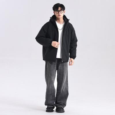 Новая хлопковая одежда мужская зимняя утолщенная теплая оснастка парная хлопковая одежда куртка с капюшоном ветрозащитная куртка хлопок