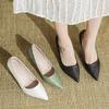 Fashion 2024 Summer Simple Chinese Style Stiletto Women's Slip-On High Heels Fashion Pointed Toe Party Prom Pumps Large Size Heels Women