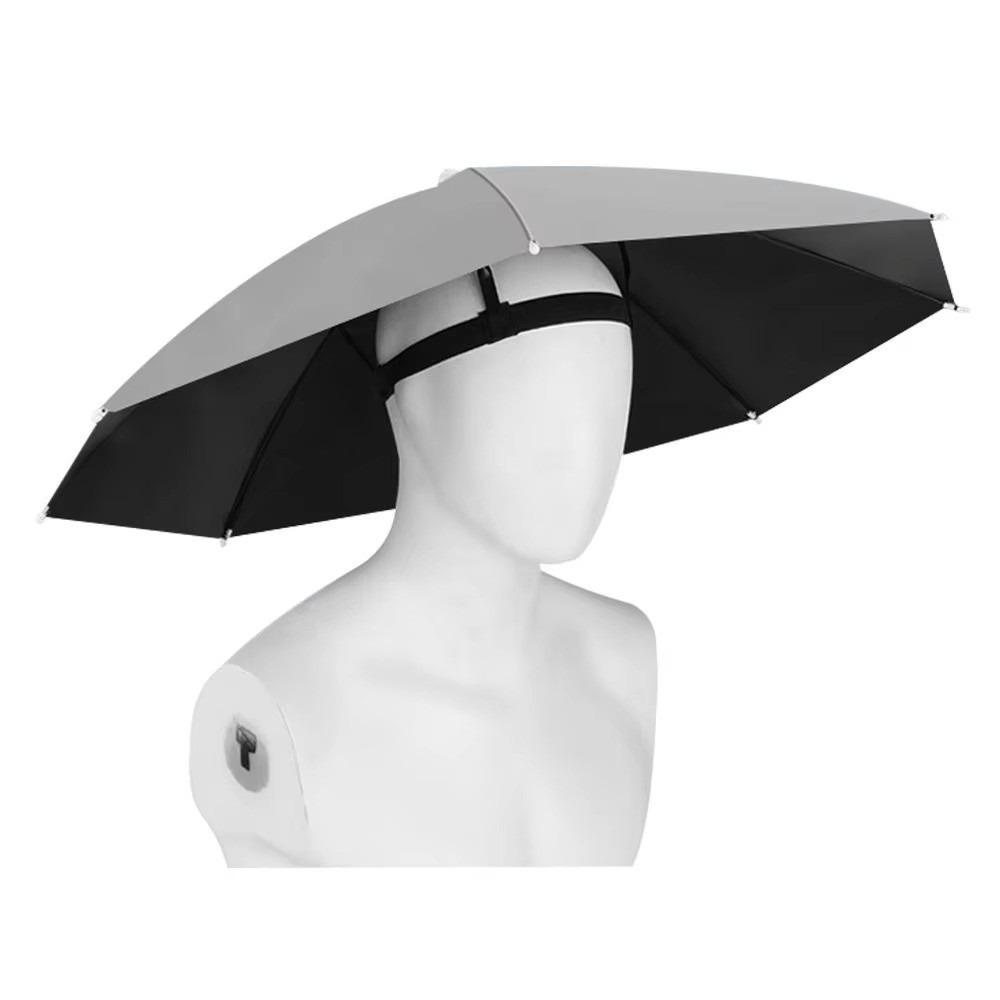 Windproof Portable Umbrella Hat Sunscreen Fishing Head Umbrella Rain Gear Head Umbrella Hat Hiking