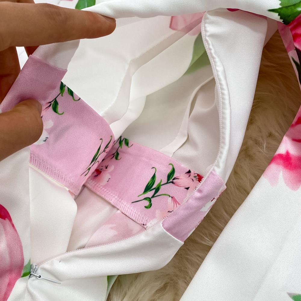 Весеннее европейское и американское модное платье трапециевидной формы с отворотом на талии и принтом, элегантное длинное платье с длинными рукавами