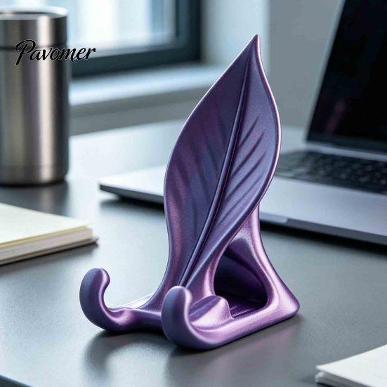 Милые гаджеты для стола, держатель для телефона в форме листа, 3D-печатный держатель для мобильного телефона с двойной маленькой подставкой для домашнего крючка, креативный Hands Free для видео