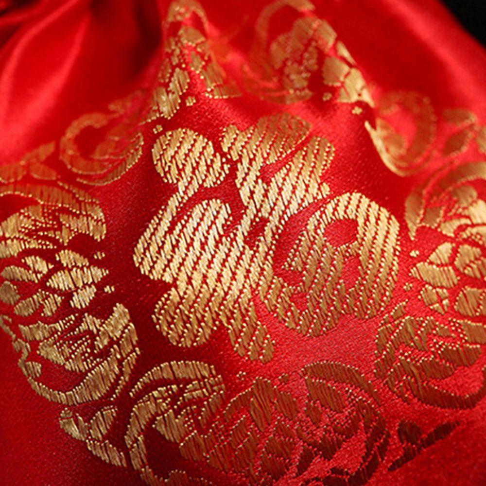 CNY С Новым годом Парчовый шелковый мешочек Фу Мешочек на шнурке для украшений Китайские мешочки на удачу Мешочки для конфет и подарков