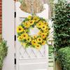 Artificial Sunflowers Wreath for Front Door Farmhouses Wedding Holiday Decorations, Front Door Wreath Spring Wreath