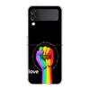 LGBT Rainbow Gay Luxury Phone Case For Samsung Galaxy Z Flip 3 4 5 Hard Folding PC Shell For Samsung Z Flip3 Clear Back Cover