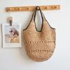 Ручная вязка крючком Летняя ажурная сумка на плечо Бохо Вязаные соломенные сумки для женщин Сумки-ведра Шопер Тоут