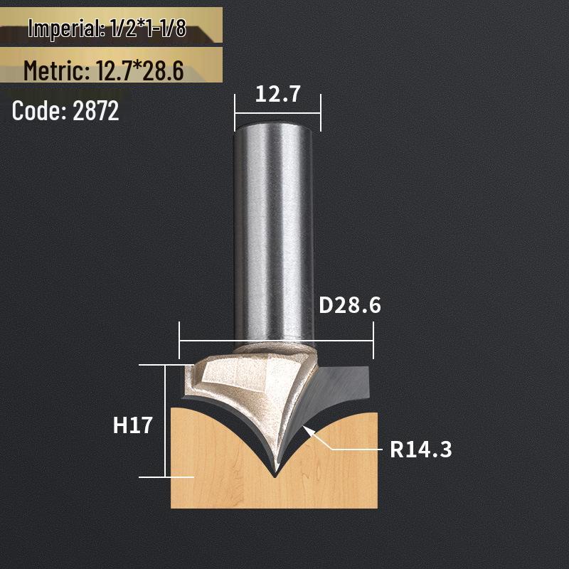 Профессиональный резьбовой нож с острым наконечником из вольфрамовой стали с хвостовиком 1/2" и фреза для обрезки с хвостовиком 1/4" для деревообработки