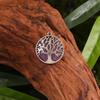 Кулон 'Древо Жизни с Крестом': Натуральный хрустальный агатовый денежный денежное дерево ожерелье, натуральный камень круглый дерево желаний кулон.