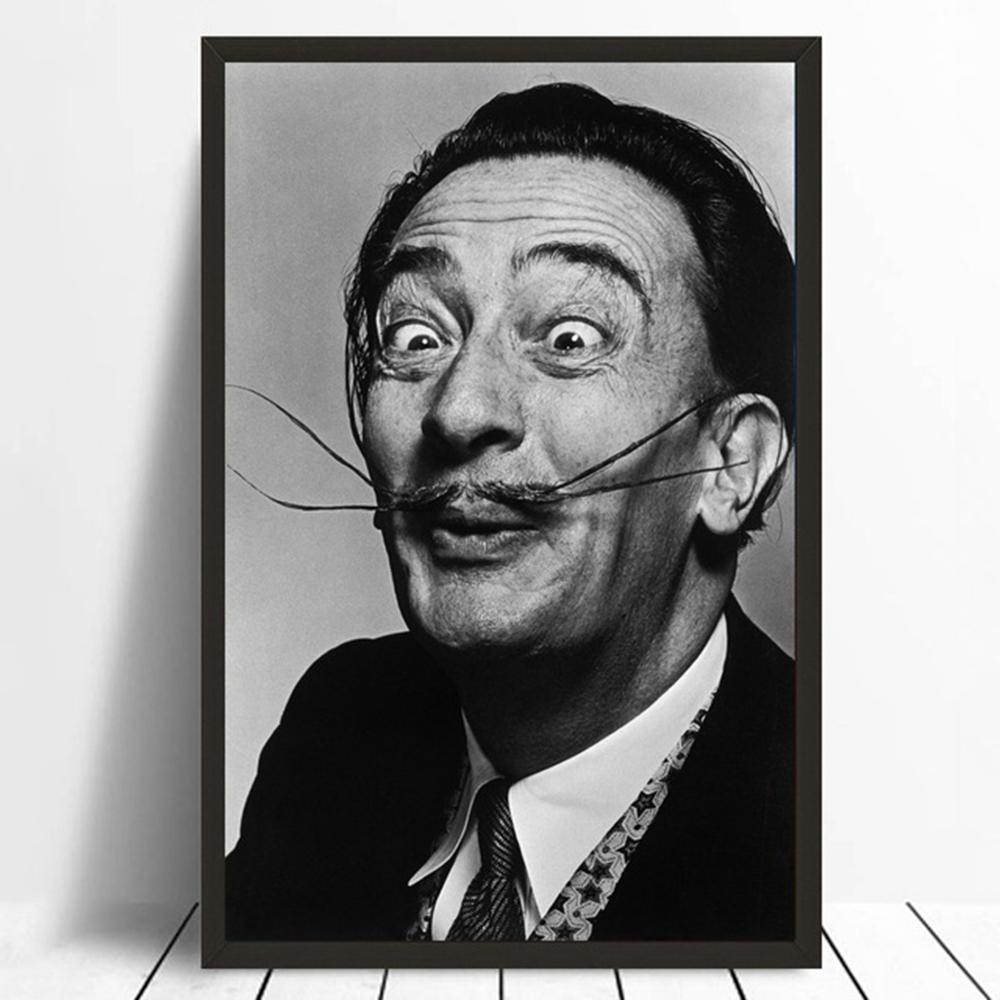 Домашний декор, портрет, холст, HD принты, постер Сальвадора Дали, черно-белая настенная живопись, модульная скандинавская картина для гостиной