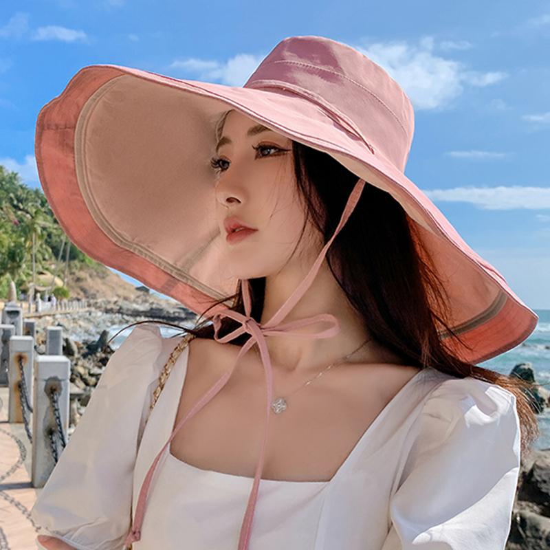 18 см широкополая двухсторонняя шляпа рыбака, закрывающая лицо, для женщин, летняя защита от солнца, защита от ультрафиолета