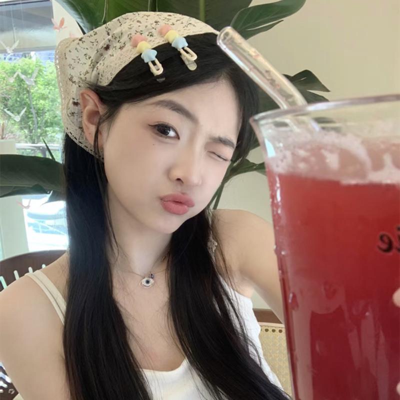 All-match Ins Sweet Lace Triangle Scarf Women Floral Print Tie Scarf Shawl Vintage Patchwork Korean Fashion Cute Hair Accessories