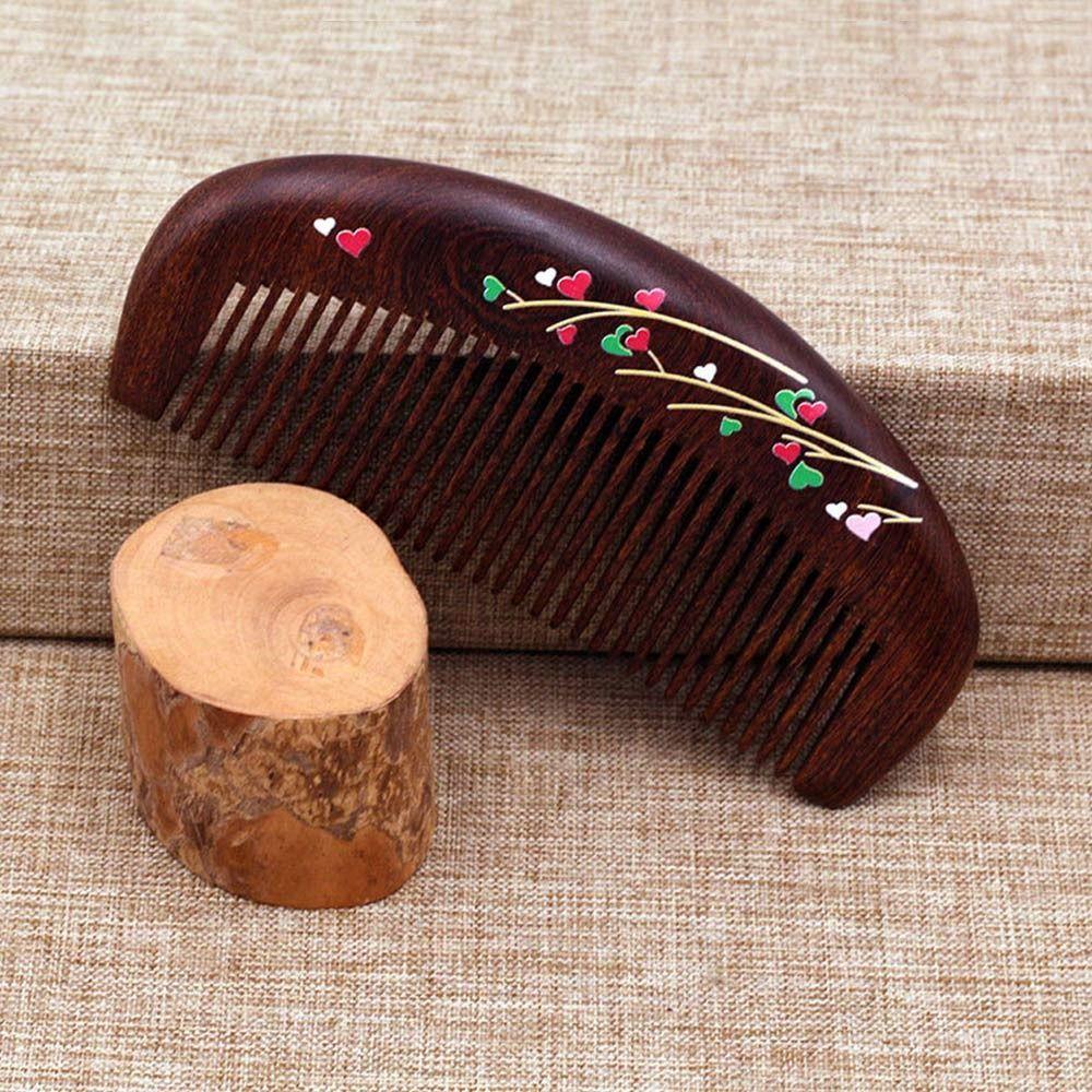 Массаж головы, расческа для волос, нежная расческа из сандалового дерева, расческа для бороды, инструмент для ухода за волосами, аксессуары для красоты