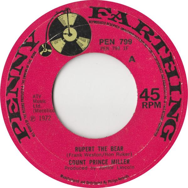7-дюймовая пластинка COUNT PRINCE MILLER Rupert The Bear PEN799 PENNY FARTHING 1972 Великобритания Регги Ска Даб Б/у
