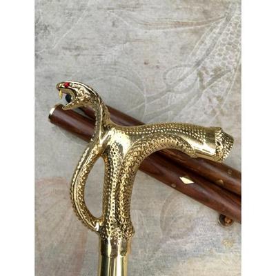 Античный дизайн кобры трость деревянная трость латунная ручка ручка подарок