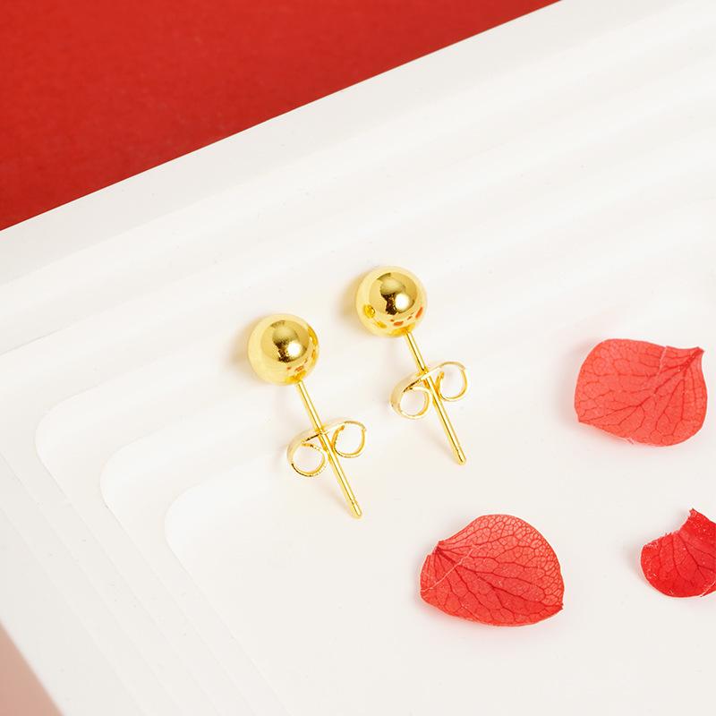 Серьги с золотым песком: Долговечная, высококачественная, фасовидная медная модель с титановой сталью под золото для женщин.