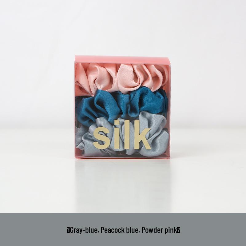 Butterfly Embroidered Silk Scrunchie Gift Set - Medium 19 Momme 100% Mulberry Silk Hair Ties