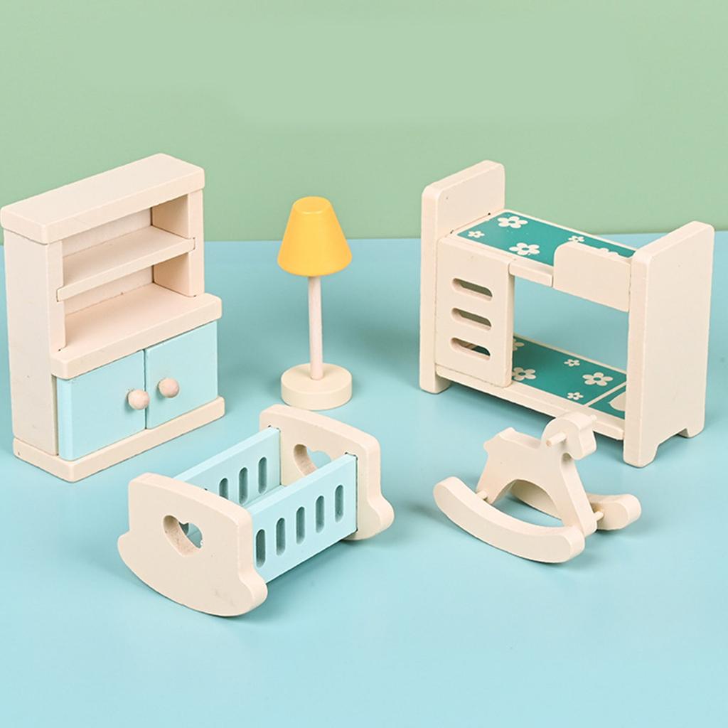 Мебель для кукольного домика, имитация детского дома, игровая игрушка, деревянный кукольный домик, комната, миниатюрная игрушка, подарки на день рождения для девочек
