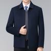 Winter Removable Down-lined Cashmere Jacket for Middle-aged Men, Casual Woolen Short Coat, Dad Lapel Jacket