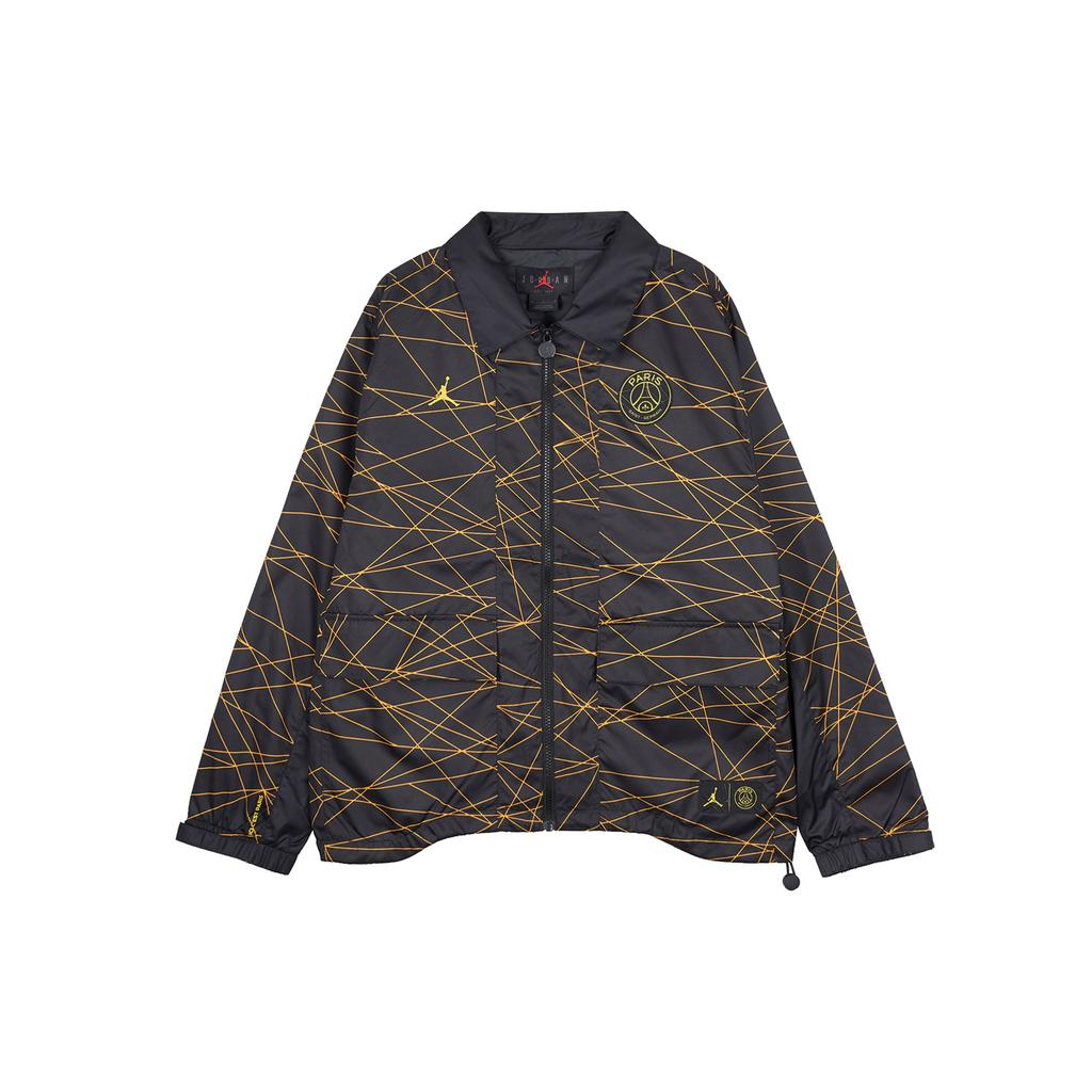 Jordan X Paris Saint-Germain Anthem Jacket (Asia Sizing) Black/Tour Yellow Men Streetwear DV0607-010