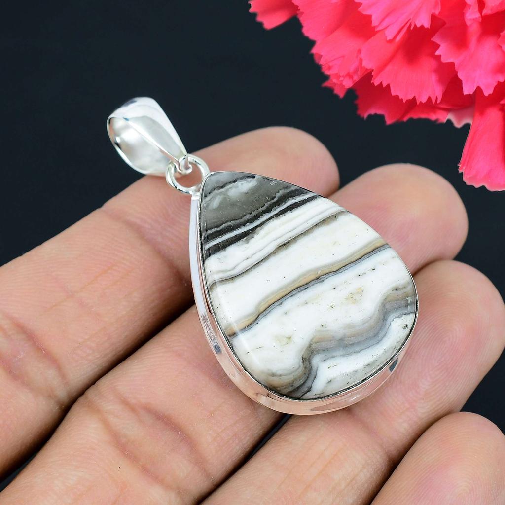 Подвеска из драгоценного камня прерийного агата, твердая подвеска из стерлингового серебра 925 пробы, ювелирный подарок для унисекс